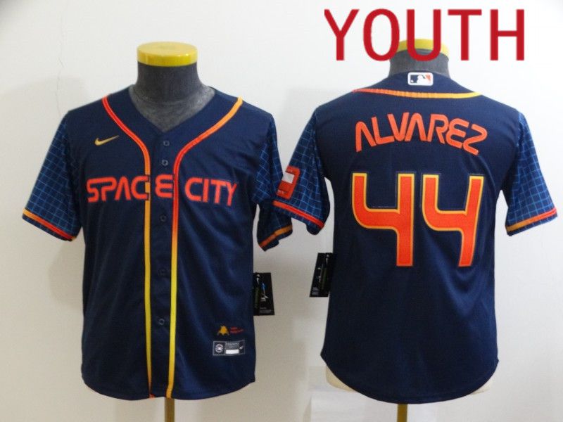 Youth Houston Astros #44 Alvarez Blue City Edition Game Nike 2022 MLB Jersey